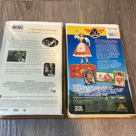 Secret Garden & Chitty Chitty Bang Bang, clamshell, VHS, bundle - Picture 2 of 4